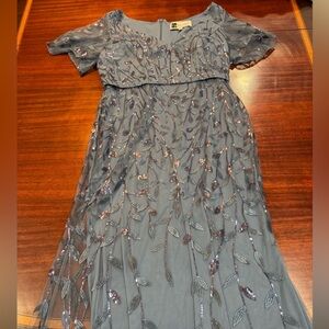 Charming Women’s Dress with Leaf Embroidery